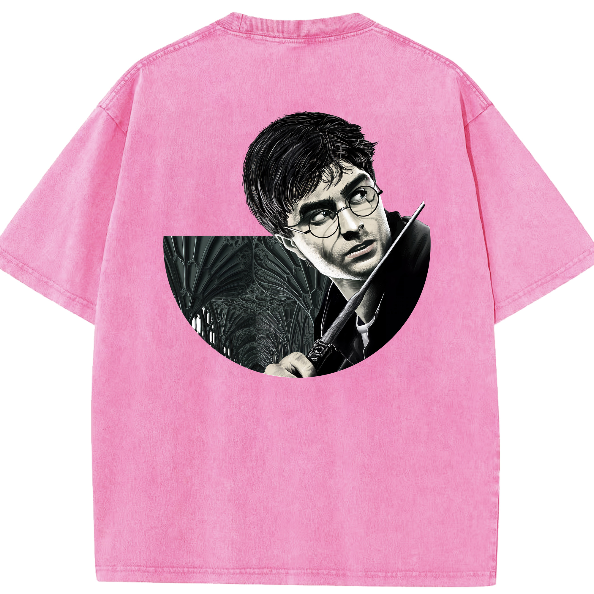 （画像用） Harry Potter ハリー・ポッターシリーズ 綿100% ヴィンテージ風 半袖Tシャツ（背面プリント）